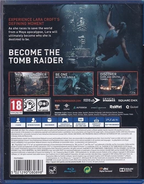 Shadow of the Tomb Raider - PS4 (B Grade) (Genbrug)